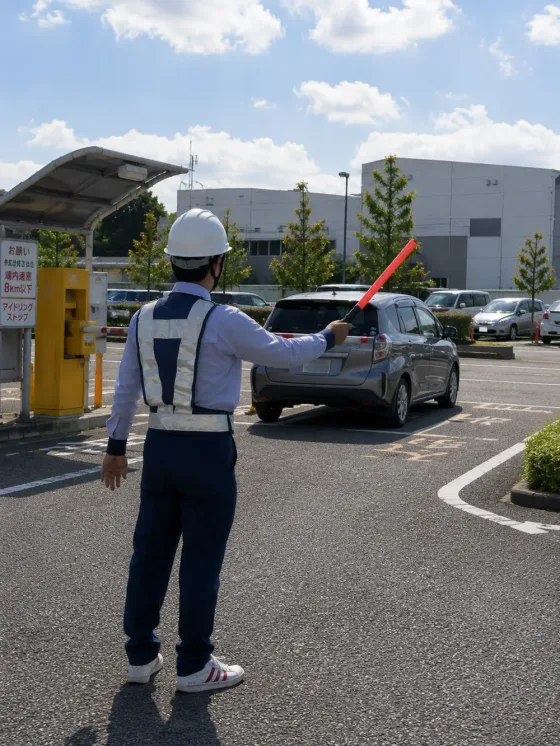 駐車場での車両誘導のイメージ